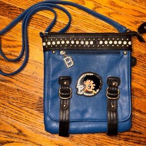 Y2K Betty Boop collectible Blue rhinestone cross body purse